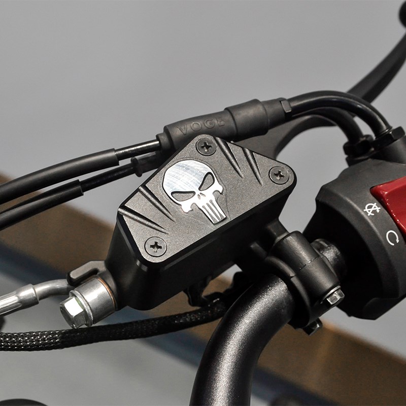 无极CU525复古改装上泵盖装A饰盖骷髅前刹油泵盖刹车泵盖铝合金