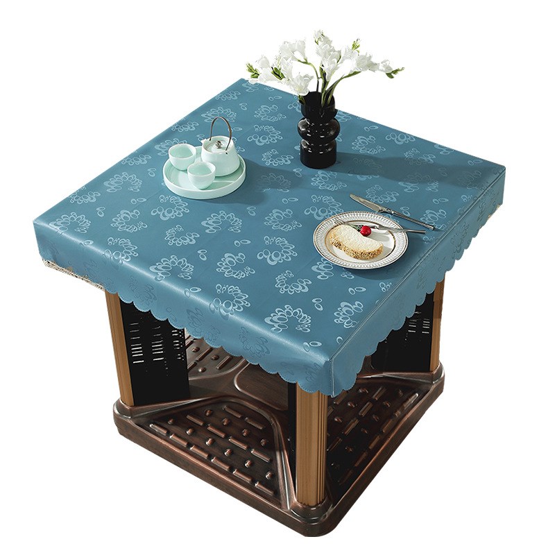 烤火桌罩套皮罩防水防油防烫正方形长桌布茶几台S布取暖桌电炉餐