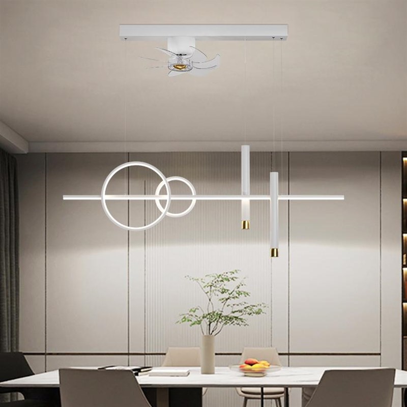 餐厅灯无叶空调扇2024新款z风扇灯现代简约餐桌饭厅轻奢一体灯具