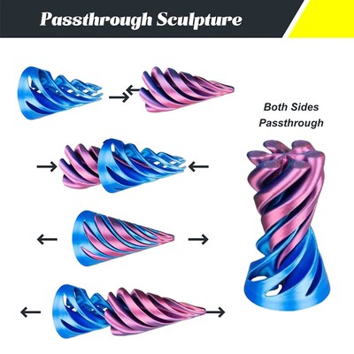 3D Printed Spiral Cone Toy Fidget Toy Stress Relief Impossib