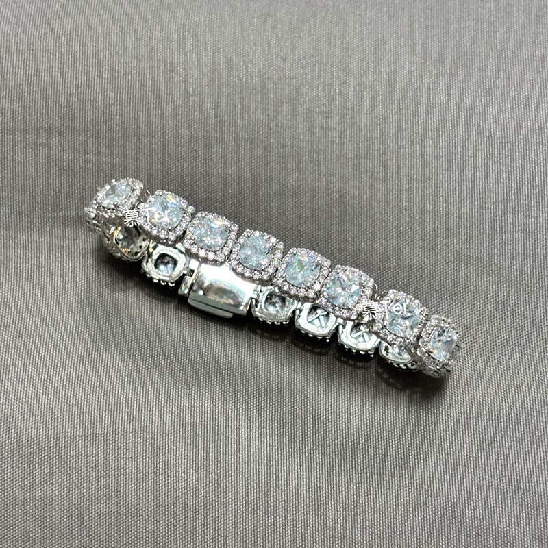 逆爱池骋吴所j畏同款方糖锆石方形手链慕Ter