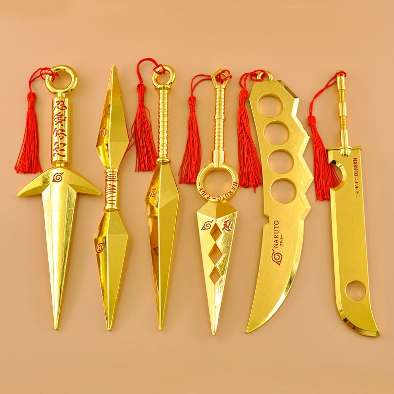 火影护额四代目合金忍者飞雷神苦无武器22厘米龙刃金色模型摆件