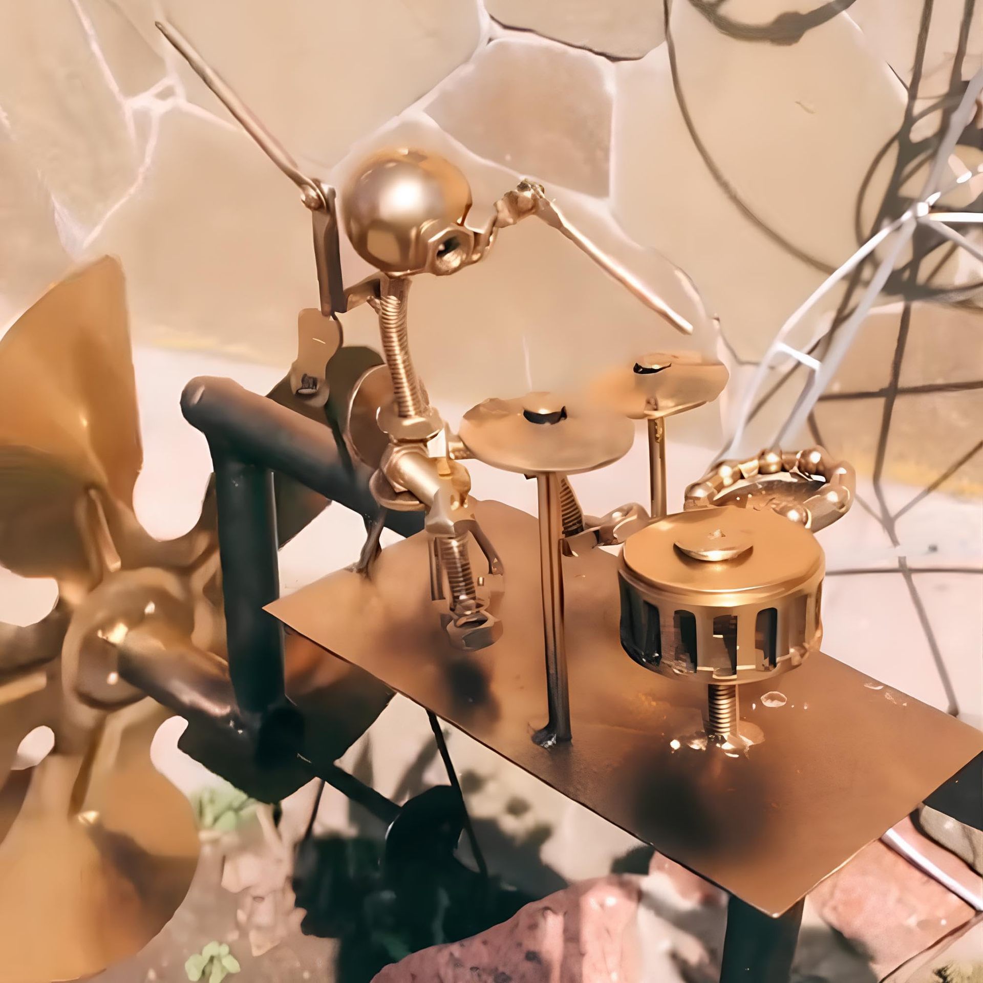 Handmade Metal Drummer Windmill  手工金属鼓手风车