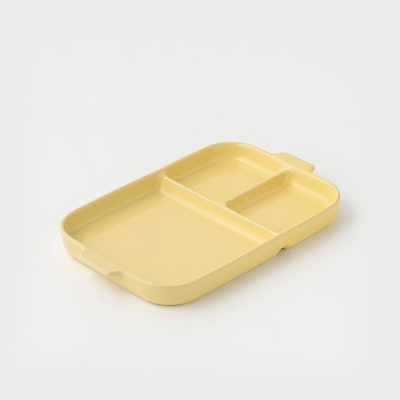 炻瓷 方形分格餐盘 家用厨房厨房Y多场景使用