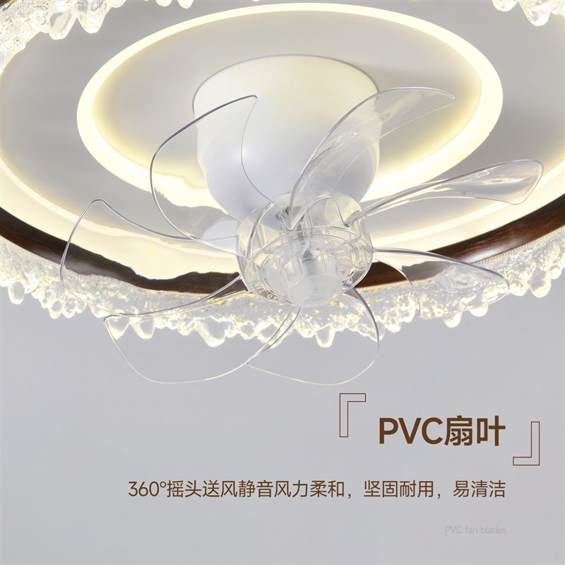 2025新款卧室带风扇的吸顶灯吊扇灯一I体超薄静音智能摇头中式书