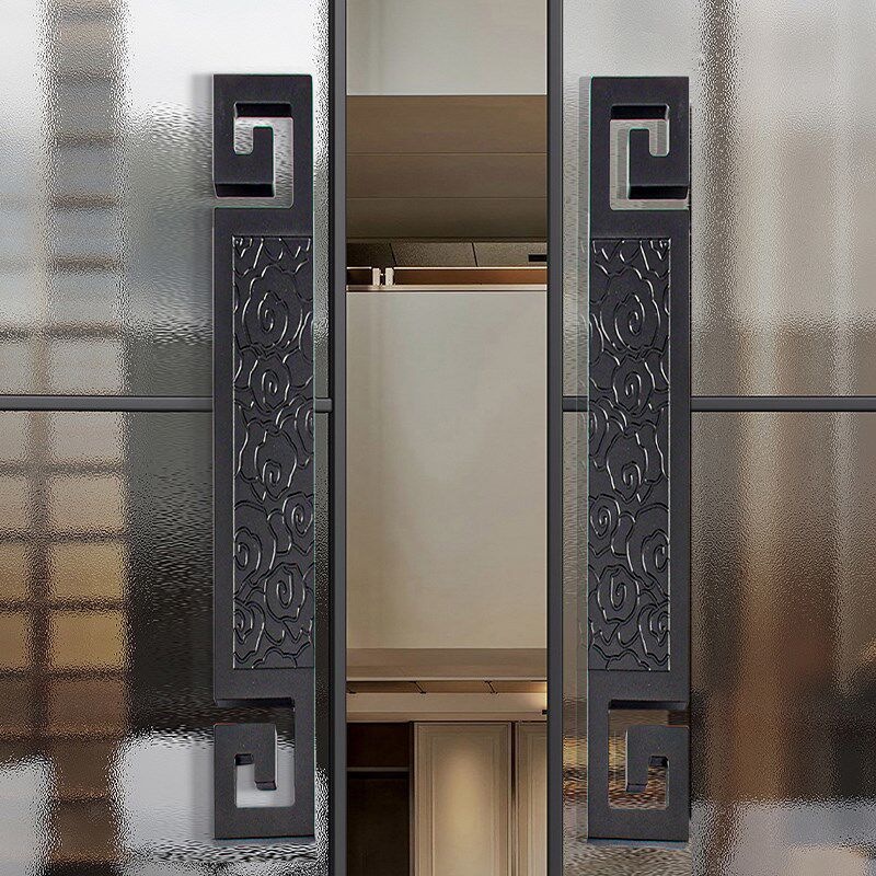 彷古铜拉手新中式门把手玻璃门木门高级感定制logTo酒店包厢门拉