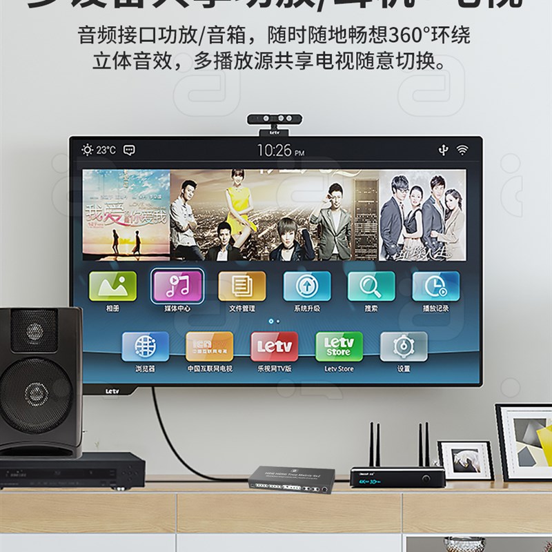 HDMI2.1四进二出矩阵切s换器8K60高清4K音频分离光纤4X进2出配遥