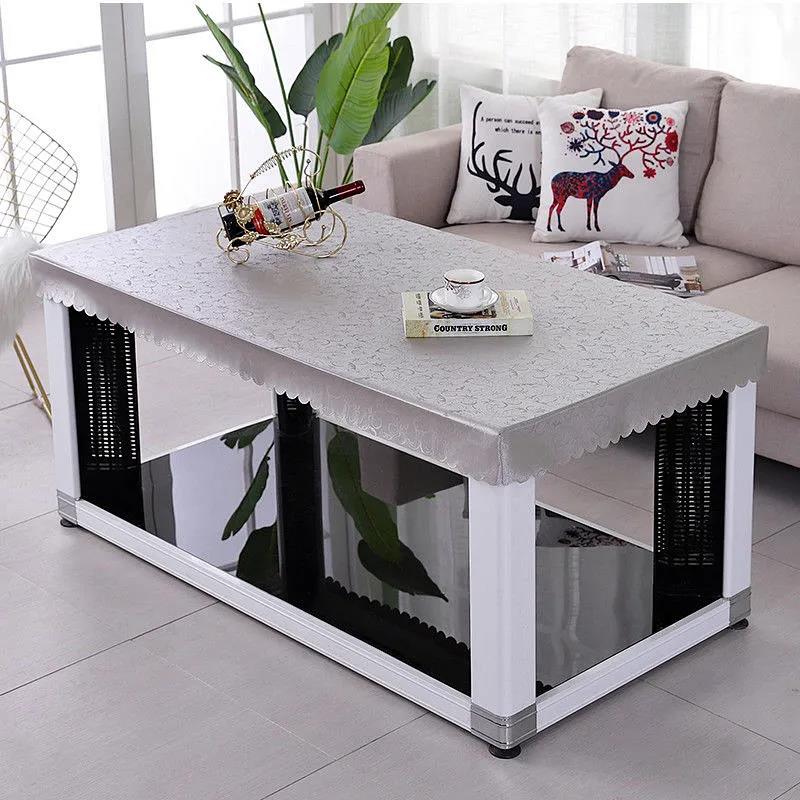 雕花烤火桌罩电炉罩正方s形防水防油桌布皮套长方形茶几防水PU皮