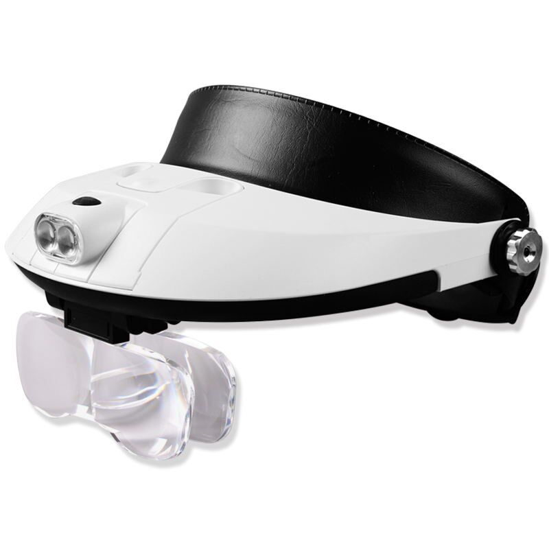 头戴式放大镜g带灯高清老人阅读读书电子维修专用手机钟表眼镜