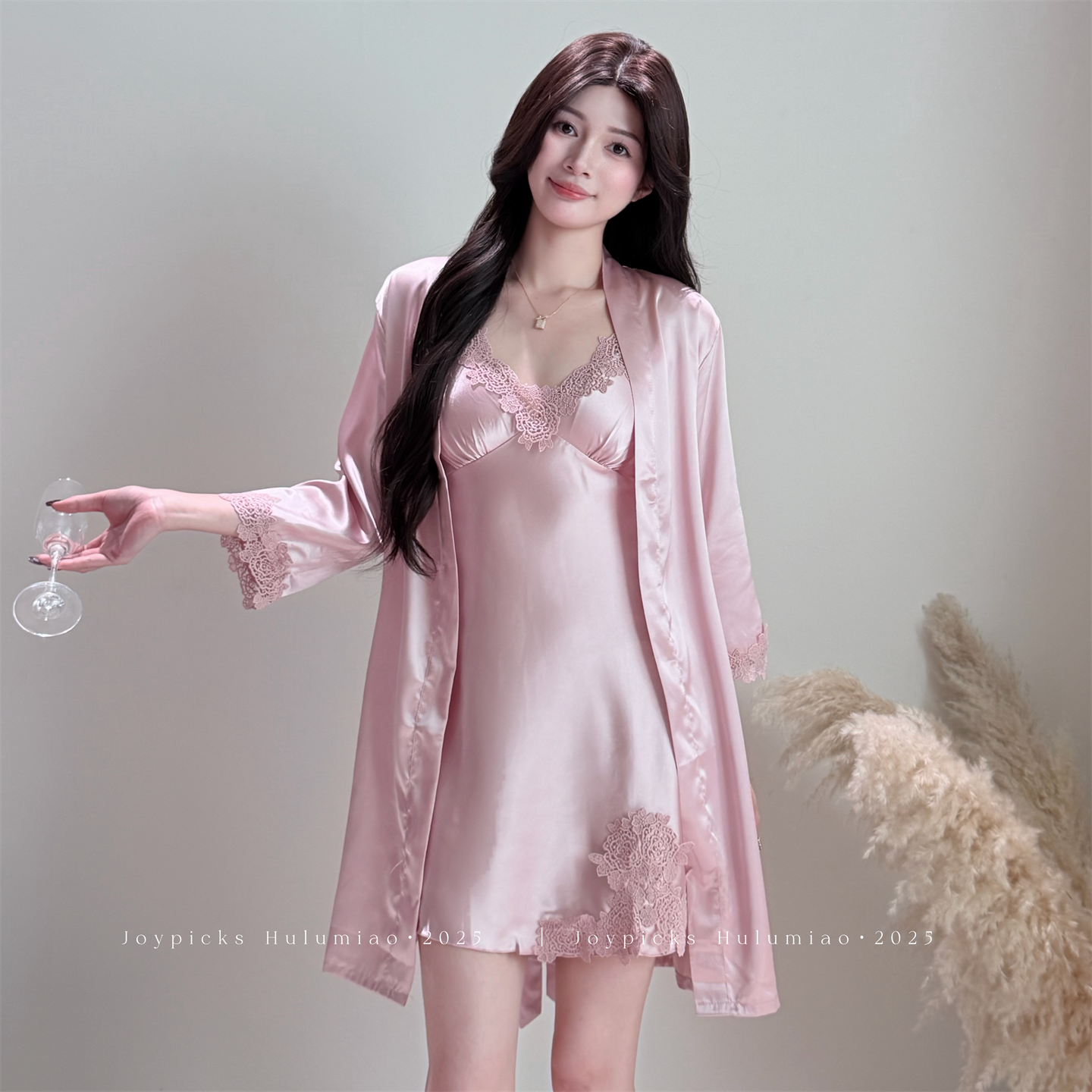 「JoyPicks」粉玫瑰 法式复古刺绣吊带睡裙红色性感女人味V领睡衣,女士内衣/男士内衣/家居服,睡裙,淘宝优惠券,粉丝福利购,淘宝优惠卷