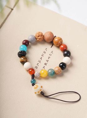 灵泉观十八籽菩提手串18子白玉菩提多宝手串转运佛珠车挂盘玩手炼