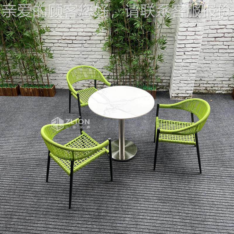 创意设计22-10-19院室藤编桌椅铝合金防生锈户外岩板圆桌外阳台桌,商业/办公家具,商用藤编家具,淘宝优惠券,粉丝福利购,淘宝优惠卷