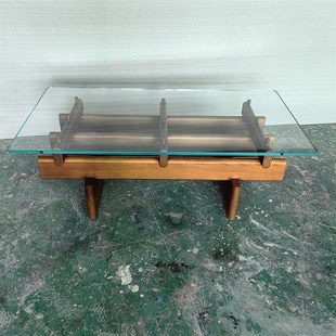 茶几北美白橡木实木透明茶桌客厅极简现代简约茶台实木