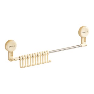 厨房吸盘挂钩壁挂式免打孔滑轨无痕排钩浴室高级感U毛巾收纳置物