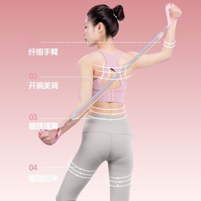 拉力绳家用健身女弹力带练背神器材开背拉K力器挂门扣拉力带推拉