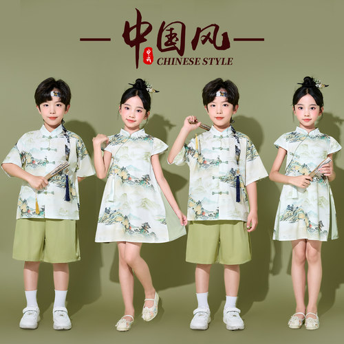 儿童中国风演出服小学生唐装表演