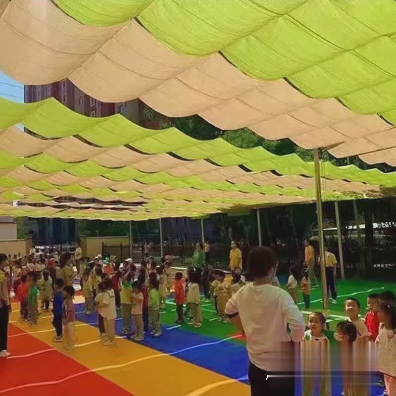收拉款遮阳网波浪款户外酒店楼顶幼儿园室外泳池遮阳天幕网其他