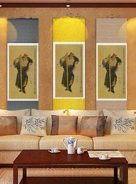 瓦松人像绢画瓦松虎醉江门恒挂画客厅卧室寺庙卷轴画