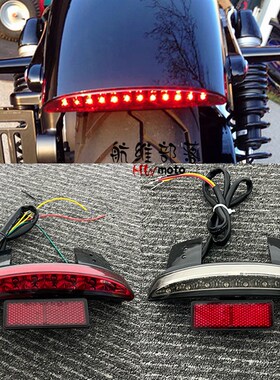 哈雷XL883 XL1200N X48改装短款后挡泥板LED尾灯刹车灯行车灯转向