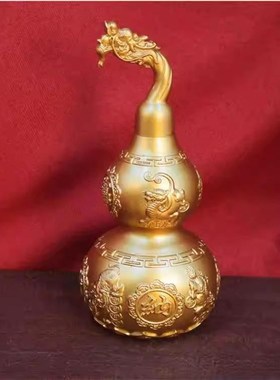 黄铜龙头貔貅招财葫芦铜葫芦铜摆件家居客厅玄关办公室摆设工艺品