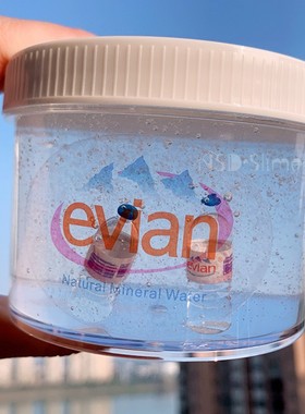 依云矿泉水高透起泡胶仿真微缩食玩晶莹剔透NSD泰透史莱姆解压泥