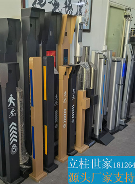 人脸识别门禁机立柱支架楼宇对讲落地立杆室外带防水罩生产厂家