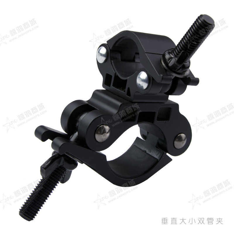 一大一小双管夹 双头管用夹 多功能开口圆管夹 背景横杆连接配件