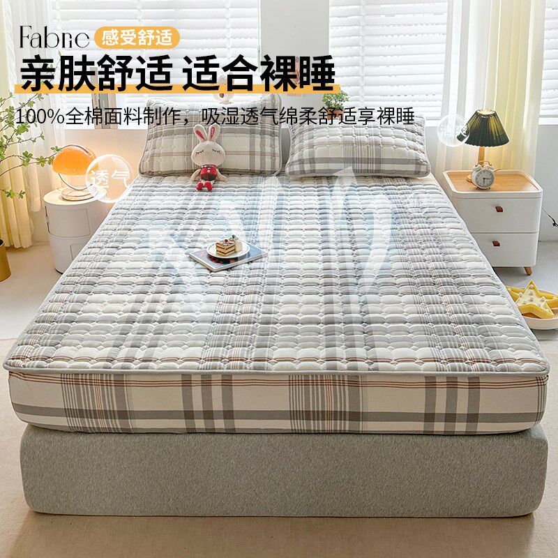 2025新款纯棉夹棉床笠单件防尘滑床罩席梦思床垫套保护罩四季通用