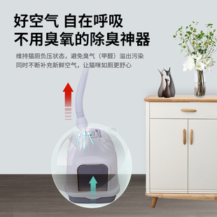 猫砂新风排气除臭珠剂伴侣消臭神器猫砂盆通风厕所智能净味抽换气