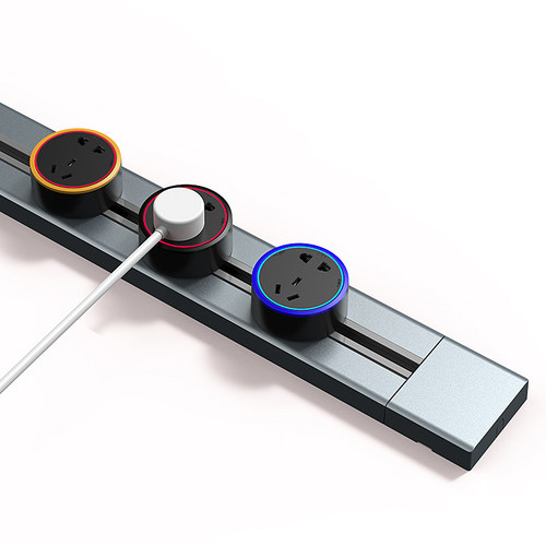 卡西诺可移动式电力轨道插座厨房客厅卧室插排无线排插接线板家用