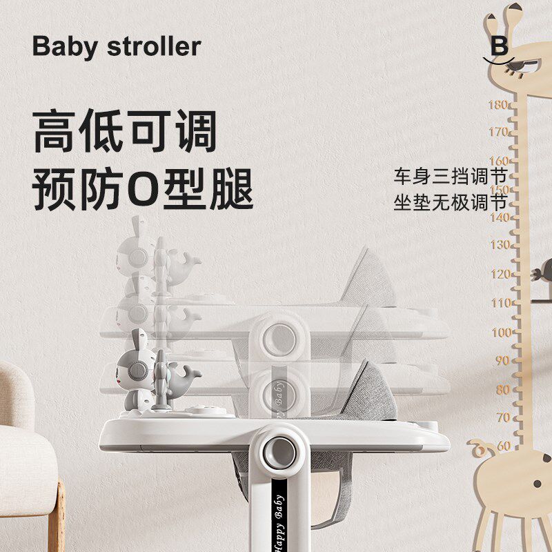 婴儿学步车6到18个月防O型腿一周岁宝宝多功能手推学走路2024新款