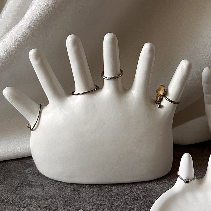 手掌手指六指戒指展示架介子架托首饰陈列拍照直播道具石膏小摆件