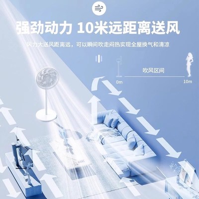2025新款电风扇落地扇家用超静音台立式两用大风力电扇一级能效63