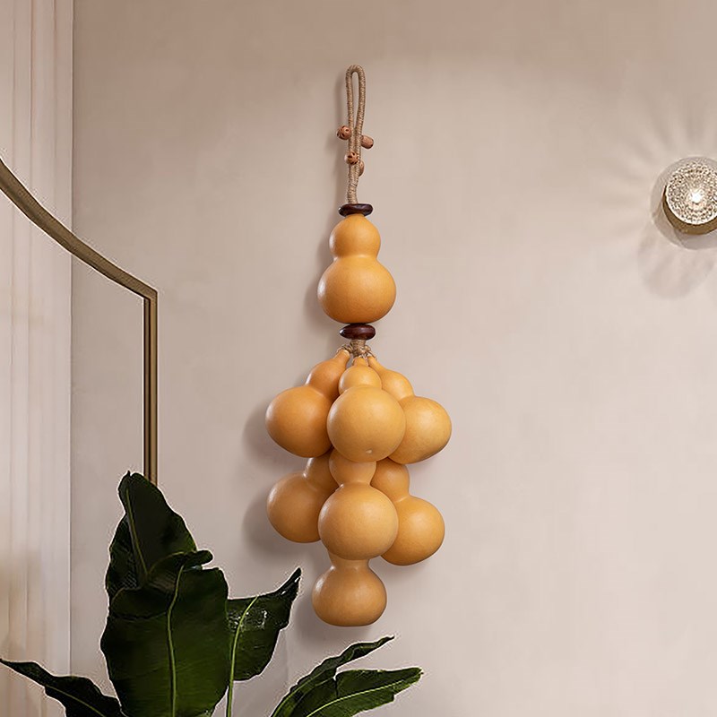 天然葫芦门对门挂件真葫芦串摆件客厅玄关装饰品八方来财葫芦挂饰
