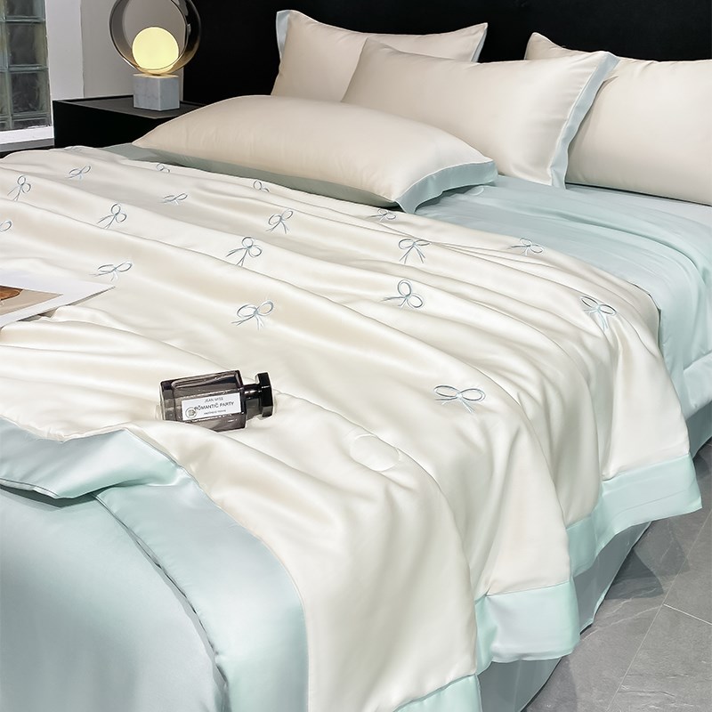 2024新款冰丝夏被空调被子夏季真丝夏凉被四件套夏被芯全套可机洗