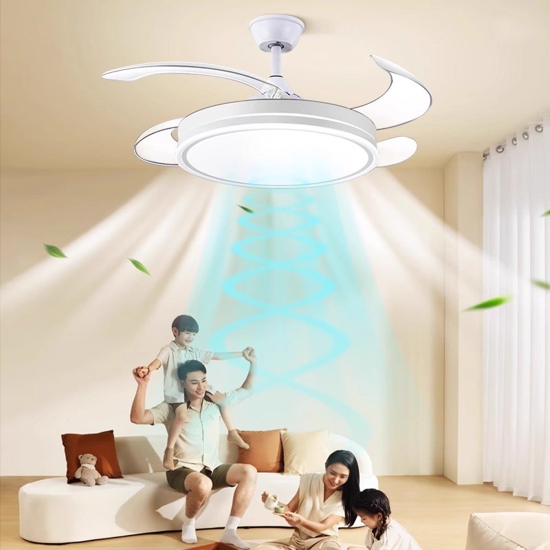 隐形吊扇灯家用客厅饭q厅现代简约卧室2025新款智能吸顶吊扇灯