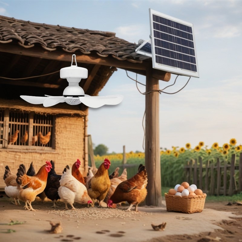 新款太阳能吊扇灯养殖场鸡舍猪舍降温风扇太阳能X吊扇宠物吊扇