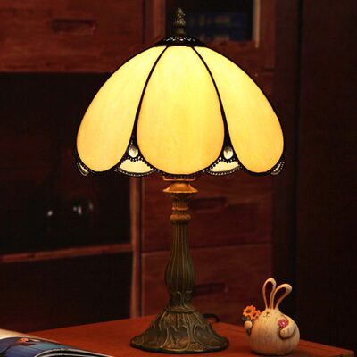欧式时尚简约卧室床头灯客厅书房暖色复古可调光创意玻璃节能台灯