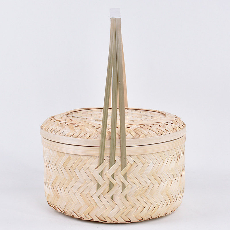 手提篮手工竹篮子礼盒编织装粽子食品水果高档礼品竹包装
