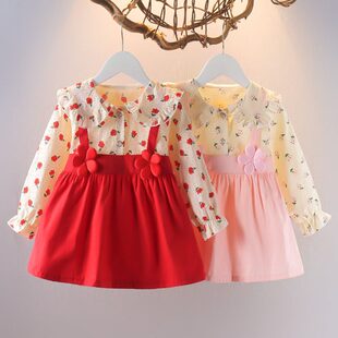 甜美可爱时髦婴儿春 女宝宝连衣裙天小裙子童上衣女洋气公主裙春装