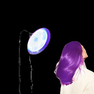 白转黑紫外线照射灯烤照头发理疗蓝光固化灯圆形双头理发店养发馆