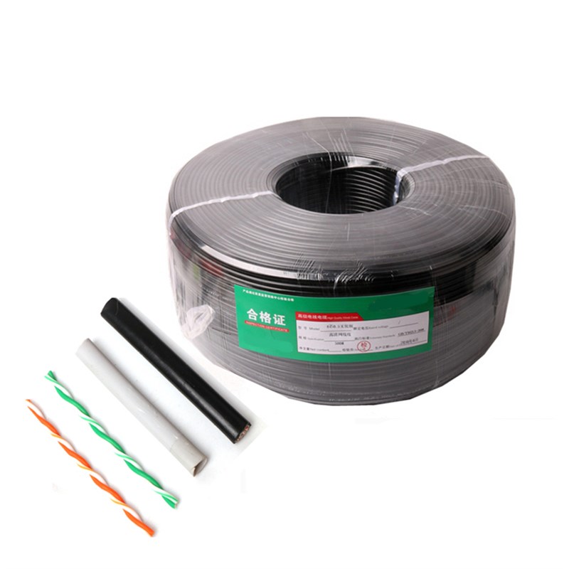 8芯网线室外阻水超五六类poe安防监控摄像头网络线户外无氧铜千兆