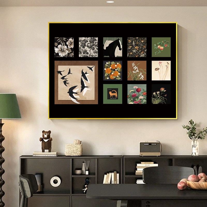 法式复古电表箱装饰画2025新款弱电源遮挡挂画免打孔高级感配电盒