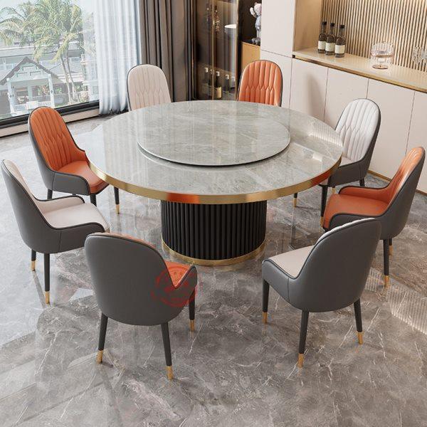 岩板餐桌家用小户型饭桌现代简约轻奢带转盘电磁炉客厅大理石圆桌,住宅家具,岩板餐桌,淘宝优惠券,粉丝福利购,淘宝优惠卷