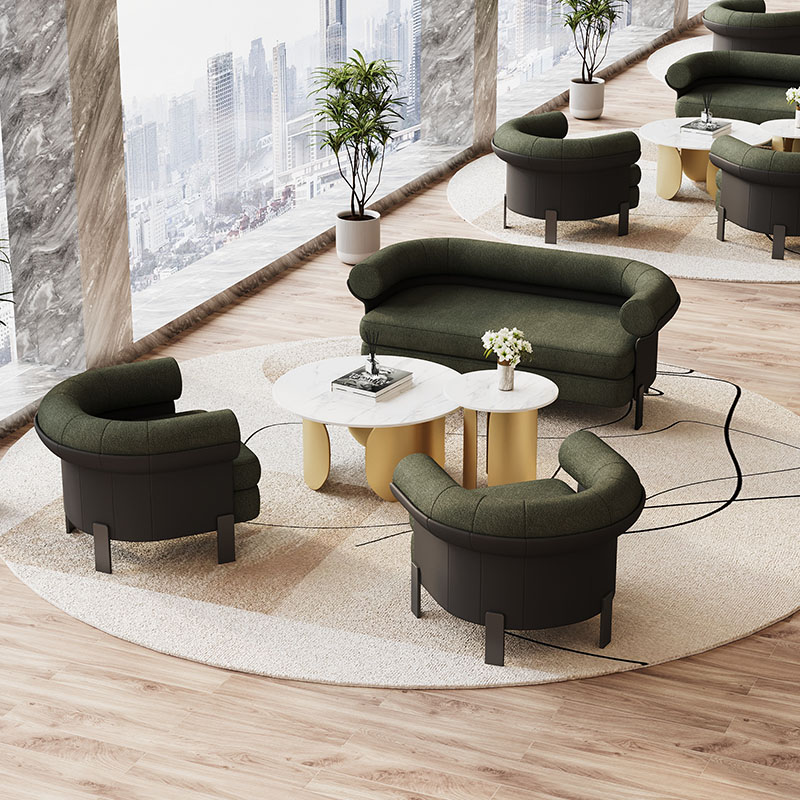 商务接待洽谈桌椅轻奢现代酒店大堂休息区接待办公室沙发一桌四椅