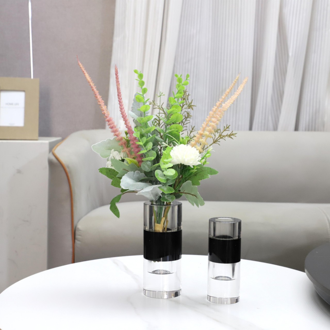 北欧创意几何水晶小花瓶桌面摆件客厅卧室餐厅售楼处软装家居饰品