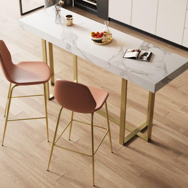 轻奢岩板铁艺吧台桌家用简约高脚酒吧桌开放式厨房台桌餐厅中岛台