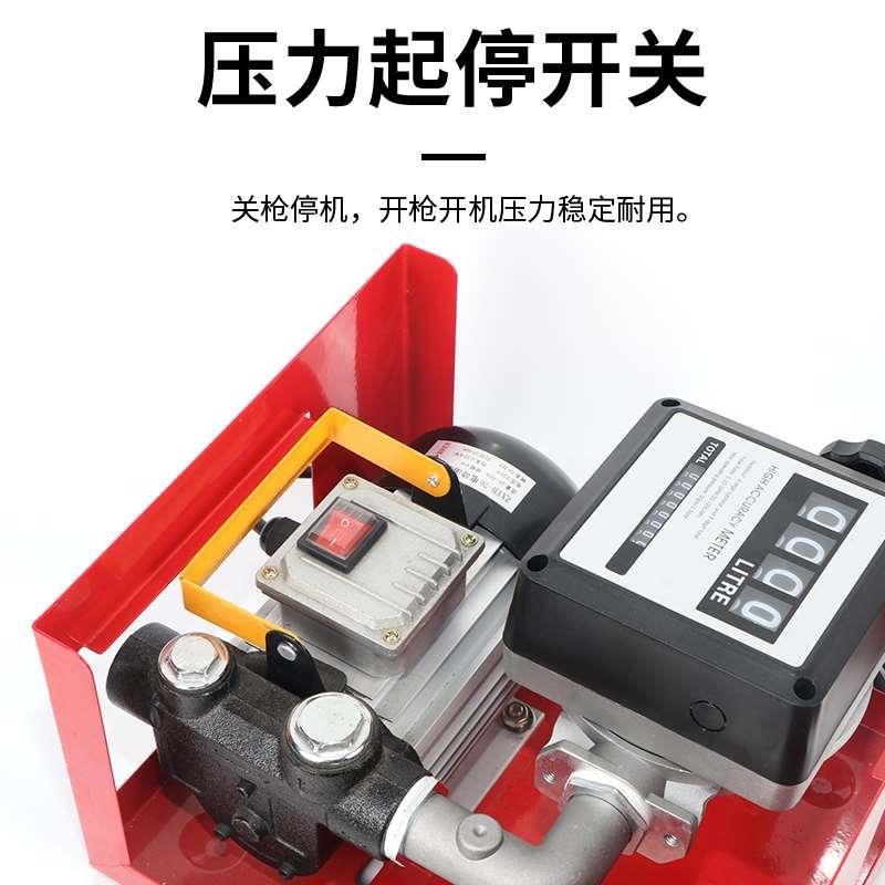 车载吨桶加油机12V24V220V大流量计量器电动抽油泵柴油全自动总成