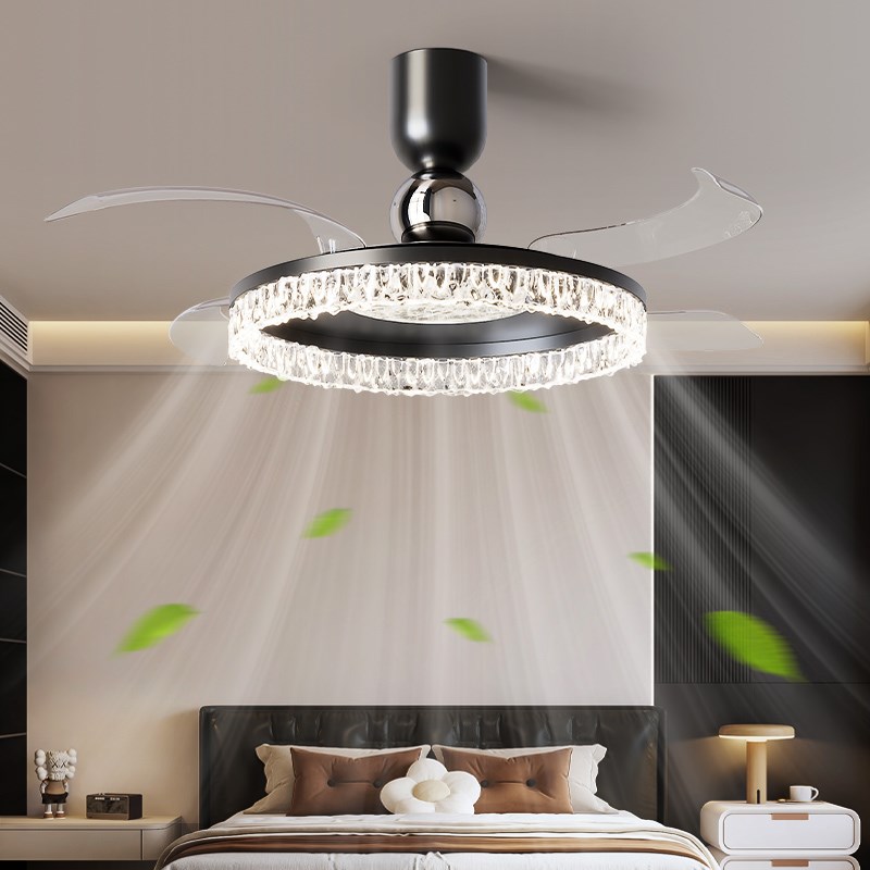 隐形风扇灯吊扇灯餐厅吊灯2025新款G意式轻奢高级感电扇一体卧室