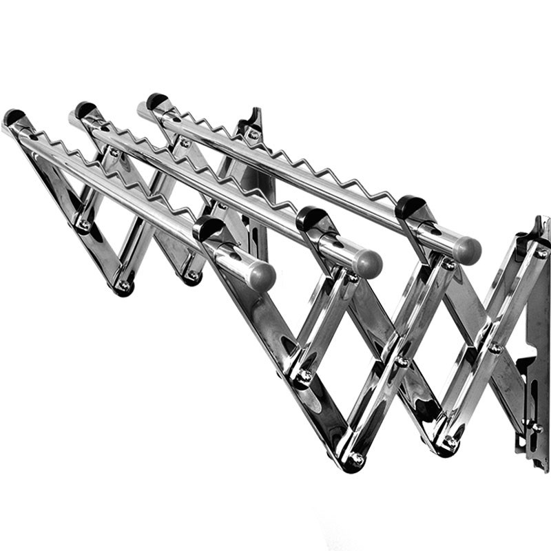 晾衣架阳台外折叠手摇式晒被子家用折叠室内外伸缩不锈钢凉衣服杆